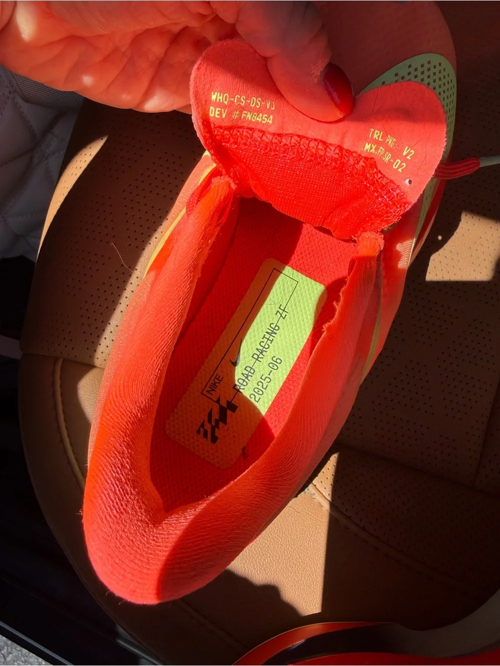 Nike Neon Orange Running Shoe with Interior Logo Tag
